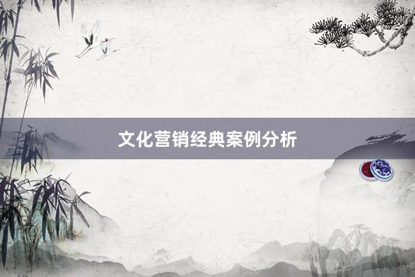 文化营销经典案例分析